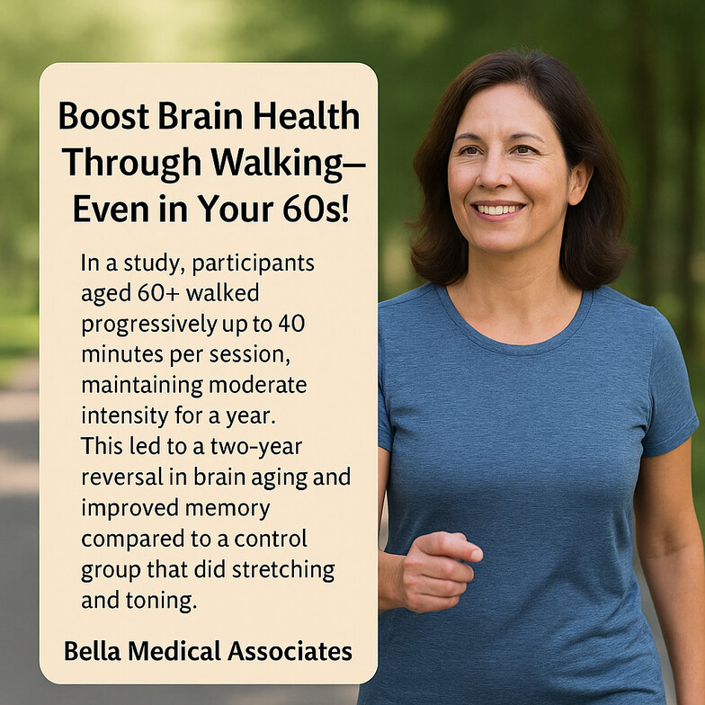 Older adult walking outdoors as part of brain health and burnout prevention plan